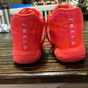 Kids, Puma Lamelo Ball Breast Cancer Awareness, Basketball shoes, size 2.